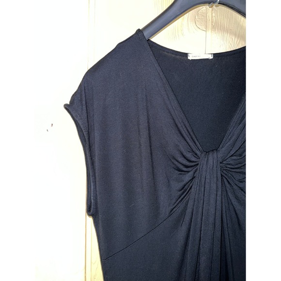 Twist Front Maxi DRESS Black Jersey Super Soft Knit Drape Flatters Chic Soul 2X - Picture 4 of 6